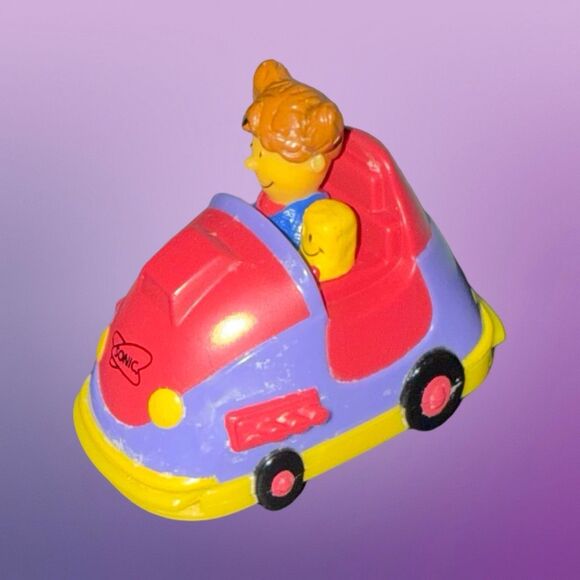 Vintage 2001 Sonic Kids Meal Spring Pull-Back Toy Bumper Car 2.5” A29 - Picture 3 of 7